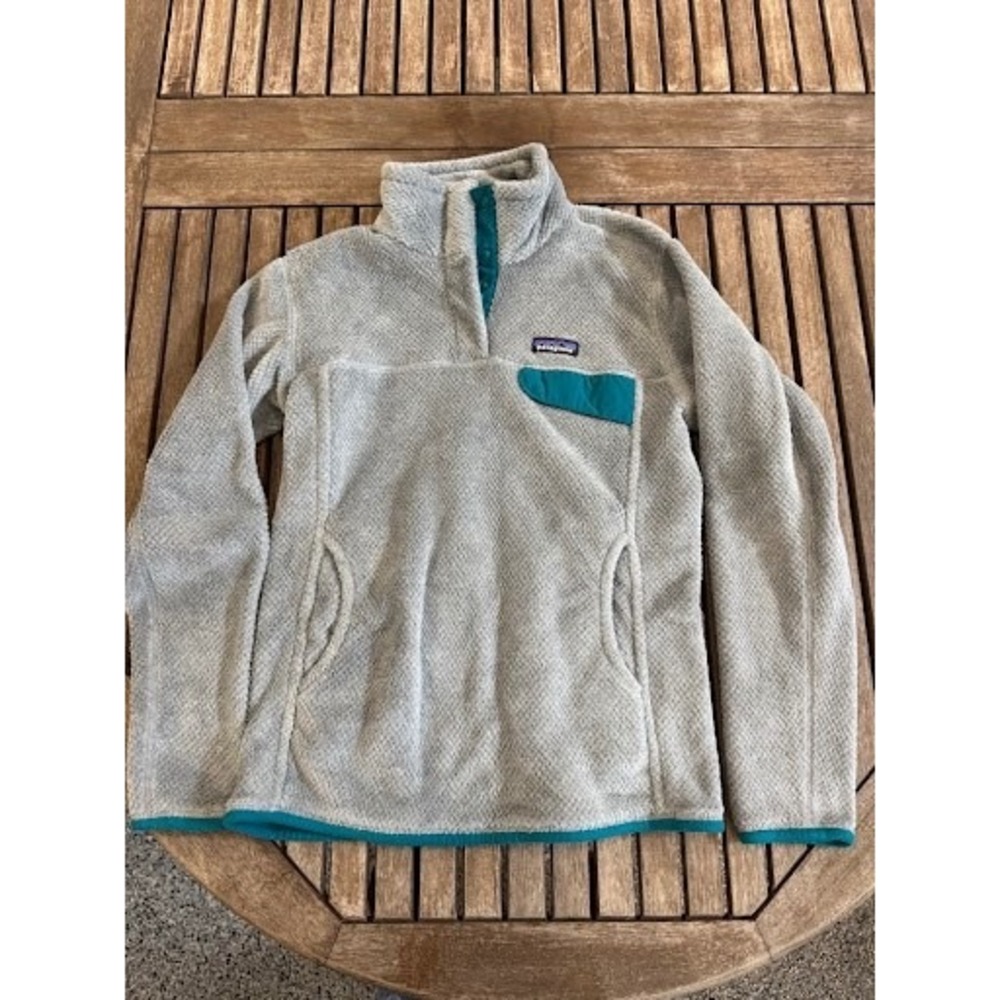 Patagonia Synchilla Snap-T Fleece Pullover Jacket Grey Teal Women's Medium M
